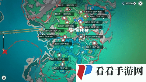 《原神》赐福森林欢声飞羽收集位置图文攻略
