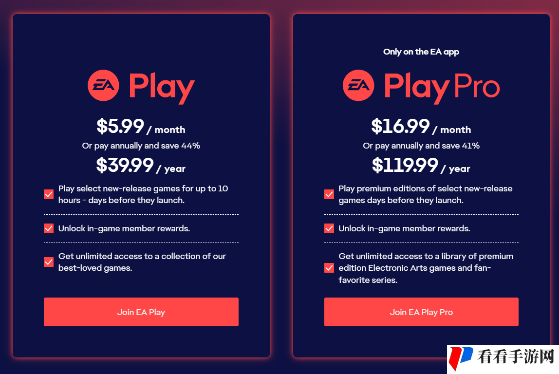 EA Play订阅价格上涨，新价格将于2024年5月施行