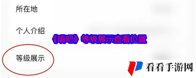 《唱吧》等级展示查看位置