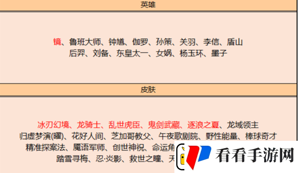 曙光英雄碎片商店有哪些皮肤