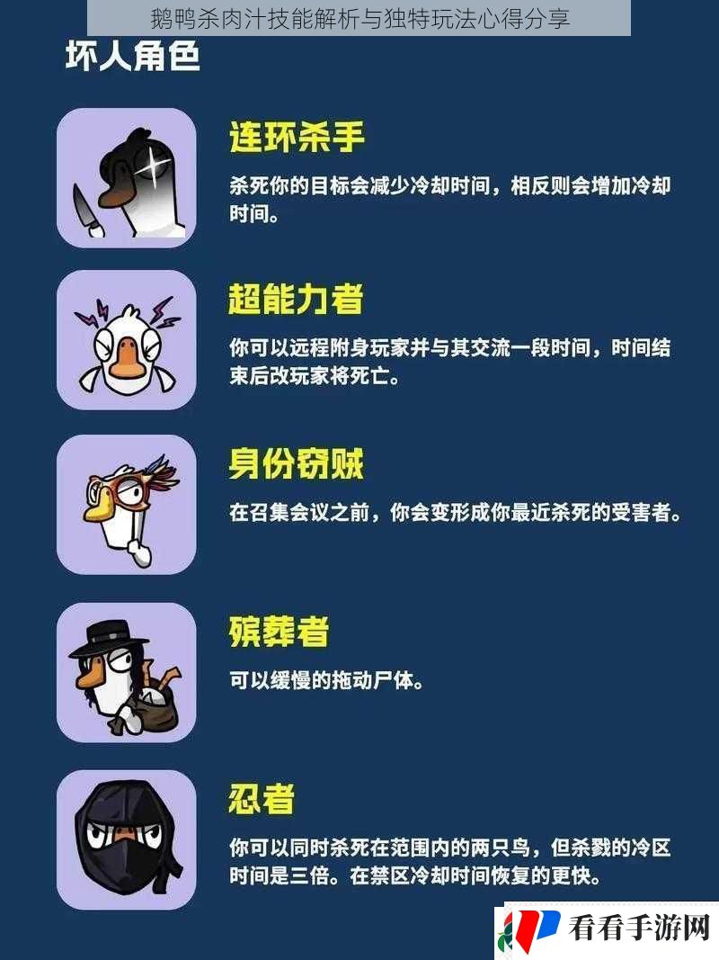 鹅鸭杀肉汁技能解析与独特玩法心得分享 鹅鸭杀肉汁技能解析与独特玩法心得分享