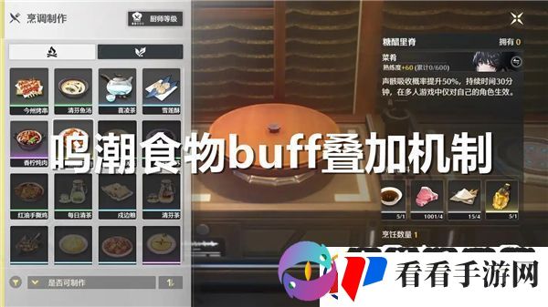 鸣潮中的食物buff能否进行叠加使用以增强效果