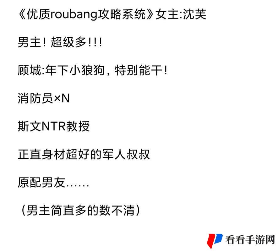 沉芙优质RB系统游戏攻略系统