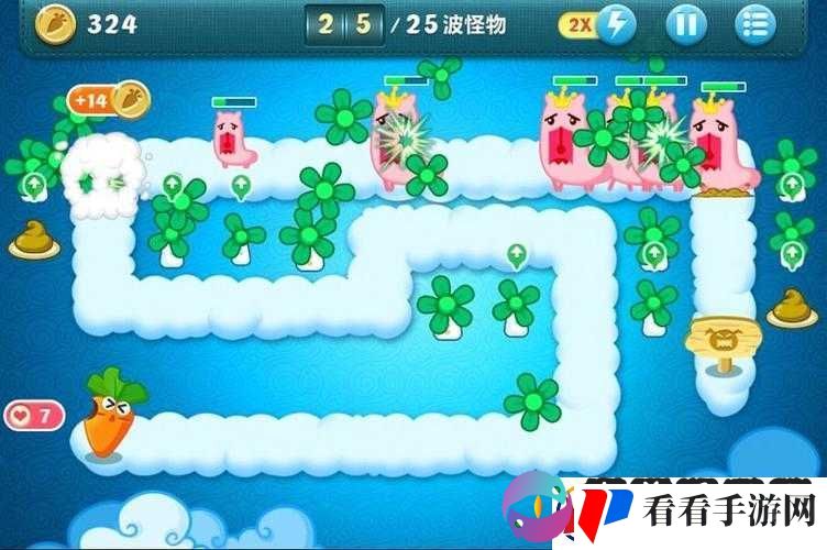 保卫萝卜2极地冒险第2关金萝卜攻略秘籍