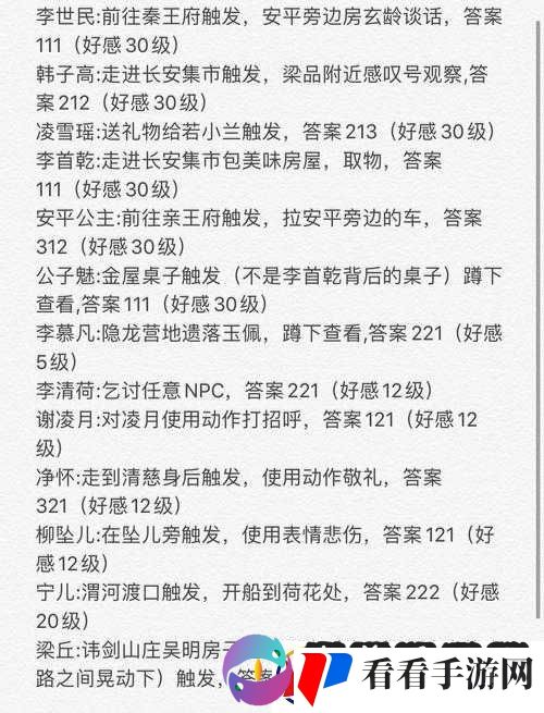 花与剑平安符传闻完整攻略