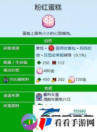 星露谷物语粉红蛋糕如何制作