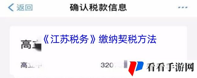 《江苏税务》缴纳契税方法